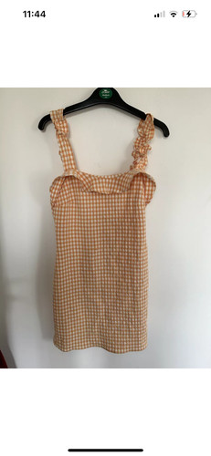 Ladies yellow gingham - , strappy
