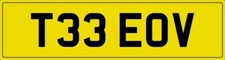 THEO NUMBER PLATE THEOS THEODORE V PRIVATE REGISTRATION T33 EOV WITH FEES PAID