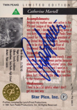 1991 Star Pics Inc. Twin Peaks Piper Laurie (Catherine Martell) Autograph Card