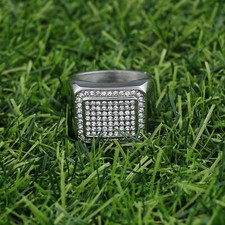Mens Iced Pinky Ring Cz Band