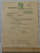 1949 letter Meredith & Co