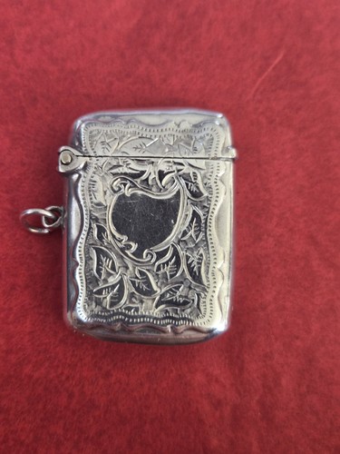 Solid silver vesta case - case, w