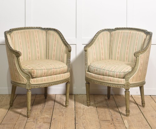 Pair french painted - of, tub