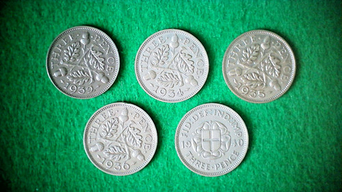 Silver threepences - 5,, 50%