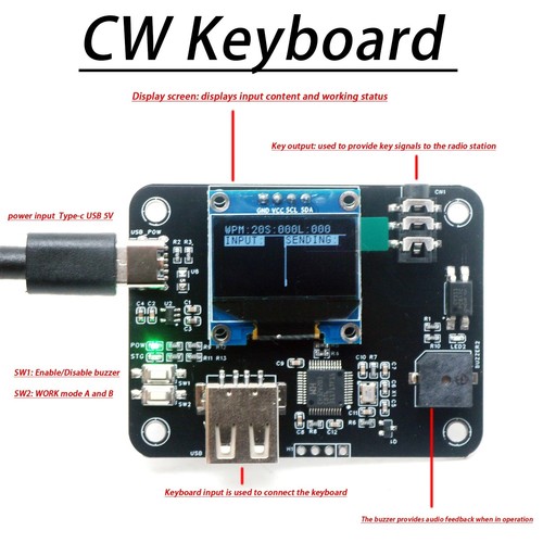 Electronic keyer keyboard - cw,