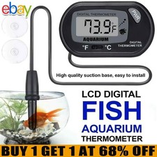 Digital LCD Thermometer Aquarium Fish Tank Vivarium Water Temperature UK Seller