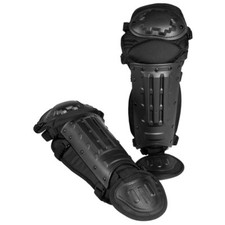 TACTICAL PATROL ANTI-RIOT LEG SHIN KNEE GUARDS PROTECTION POLICE SECURITY BLACK