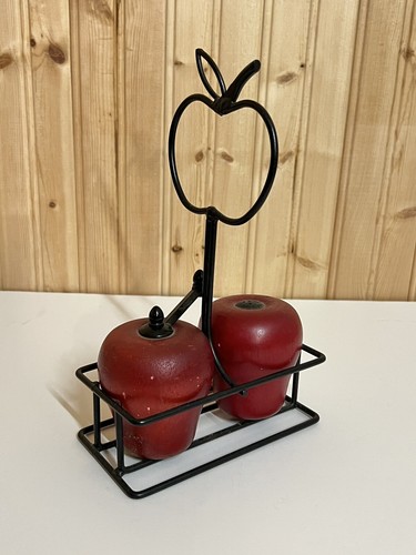 Vintage wooden apple salt - wooden,