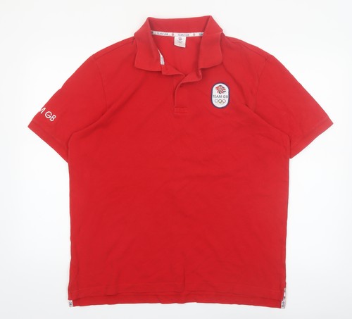 Team men red polo shirt - polo, l