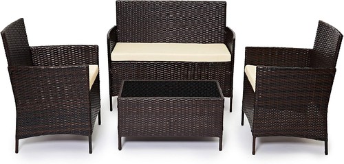 Brown rattan garden furniture - brown,