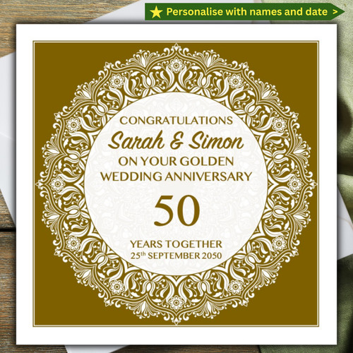 Personalised 50th golden - personalised,
