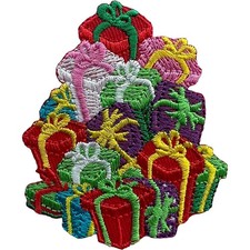 Christmas Presents Patch Iron Sew On Stocking Jumper Decoration Embroidery Badge