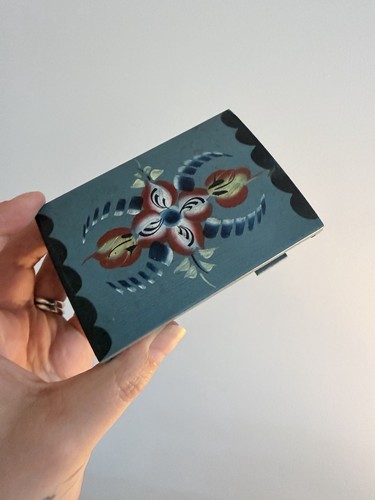 Hand painted wooden box - wooden,