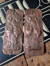 Antique old Vintage art and crafts COPPER push plate furniture panels