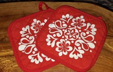 2 Ikea Christmas Fabric Pot Stands,  Traditional Red And White