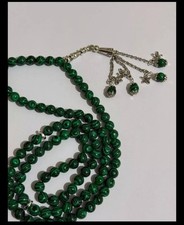 Green Malachite Islamic Prayer Tasbih, Misbaha, Worry Beads. Size 8mm & 99Beads.