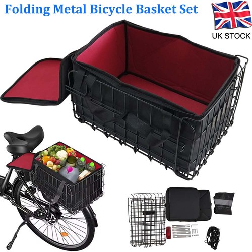 Metal rear bicycle bike - bicycle, basket