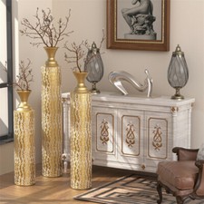 Set of 3 Gold Metal Floor