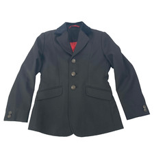 Shires Childs Aston Show Jacket UK 26 Competition Equestrian Black Velvet Collar