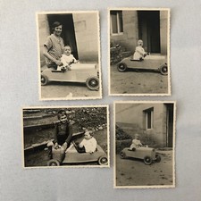 Baby with Antique Pedal Car Vintage Photo Photograph Lot of 4 