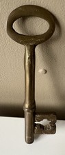 Large Vintage Brass Decorative Skeleton Key 12cm Long Good Condition Collectable
