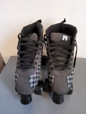 Rookie Checkerboard Quad Roller Skates – Black/Grey – UK 7 – Used Indoors Only