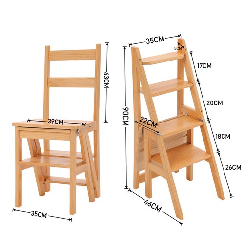 Step folding wooden library - 4,