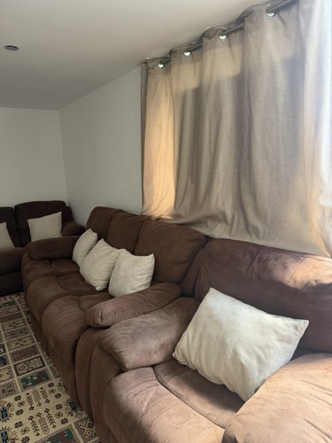 Brown suede reclining seater - brown, 3-seater