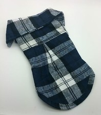 SMALL 27CM NAVY BLUE CHECK DOG