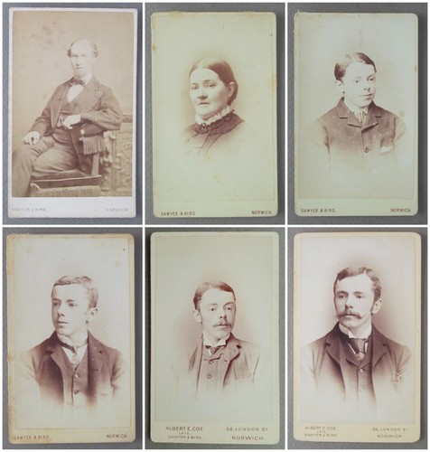 Victorian cdv family - victorian, x6