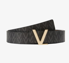 Valentino By Mario Valentino  FOX MONOGRAM REVERSIBLE BELT VCS3ZA01 NERO/MORO
