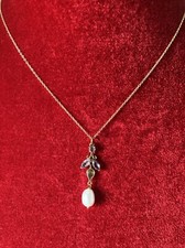 HM 22ct Gold Coated Sterling Silver Suffragette Colour Stones Pendant Necklace