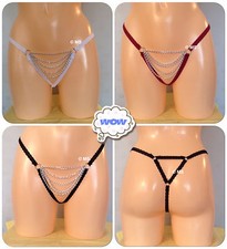 SEXY MICRO G STRING OPEN CROTCH THONGS EXTREME FETISH CHAIN CROTCHLESS LINGERIE 