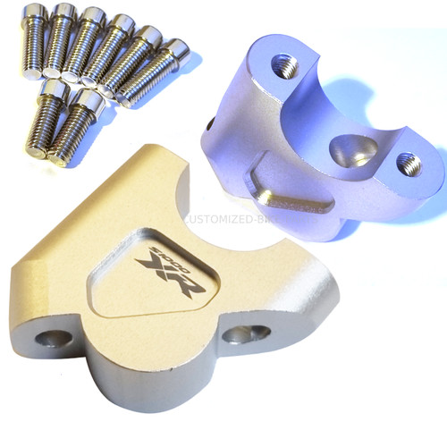 Silver handlebar mount risers - handlebar,