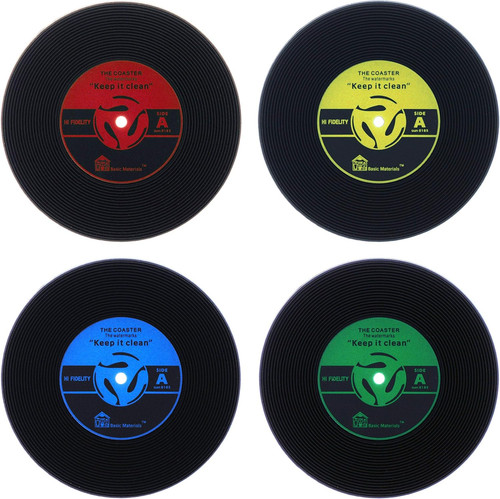 Vinyl record coasters set 4 - coasters, of