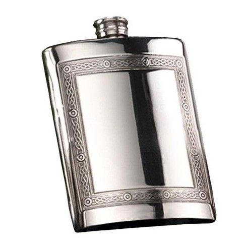 Pewter hip flask - hip, 6oz