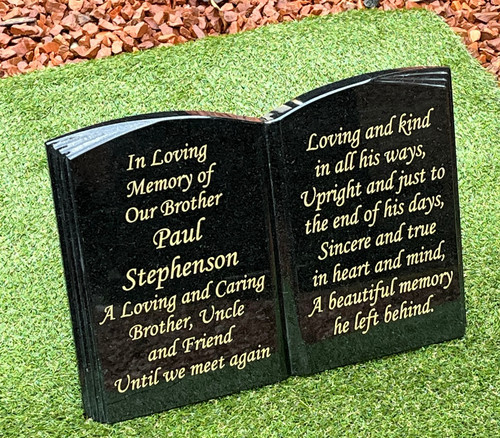 Open book memorial plaque - book,