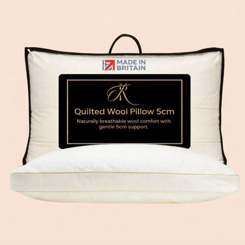 Quilted wool pillow 5cm gusset - quilted,