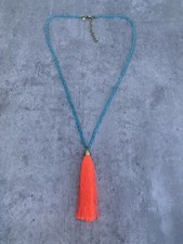 J Crew coral thread tassel