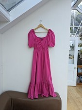 Zara Pink Puff Sleeve Midi