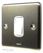 Legrand Synergy Decorative - 7330 05 - 10a Brushed Steel Intermediate Switch