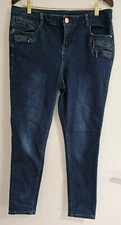 Ladies Blue Jeans Size 16 with zip pocket detail