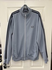 Fred Perry Men’s Vintage Track Top Tracksuit Jacket Large L Blue Mod Retro 80s