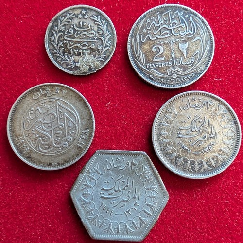 Egypt vintage silver coins - silver,
