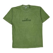 Bank Of Dad Crazy Shirts Single Stitch T-Shirt - Large Green Cotton