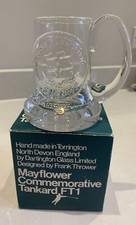 Dartington Commemorative Tankard Original Box Mayflower Crystal Glass 1970 FT1