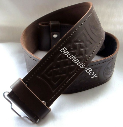 Kilt belt embossed - kilt, brown