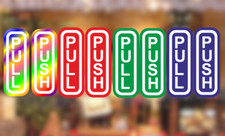 PUSH PULL Stickers Door Sign