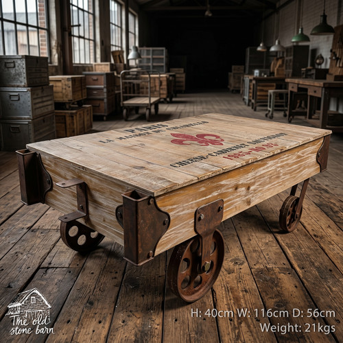 Railway coffee table - metal, &