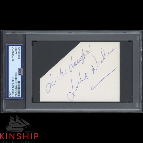 Leslie nielsen signed - leslie, psa